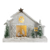 Christmas Nativity Scene – LED Lighted Wood Stable – 19.5" L Tabletop Décor