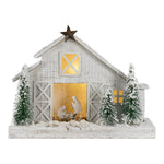 Christmas Religious Decor LED Lighted Nativity Stable 19.5" L – Tabletop Display by Melrose