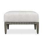 Mahogany Wood Frame White Cushion Outdoor Ottoman 16.50" H Indoor and Outdoor Use by Uttermost