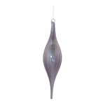 Melrose Grey Ribbed Glass Drop Ornament (Set of 6)