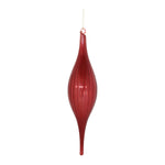 Melrose Red Ribbed Glass Drop Ornament (Set of 6)