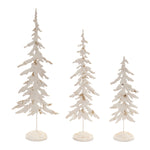 Distressed Metal Pine Tree with Gold Accents – Set of 3, Christmas Holiday Tabletop Decor by Melrose