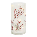 Melrose LED Frosted Berry Branch Luminary (Set of 2)