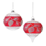 Melrose Glittered Glass Pinecone Ornament (Set of 6)