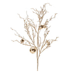 Flocked Twig Branch with Sleigh Bells – Set of 6, 25" Christmas Decorative Stems by Melrose