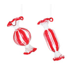 Melrose Glass Peppermint Candy Ornament (Set of 12)