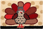 Jellybean Give Thanks Happily Washable Doormat – 20" x 30" Red Accent Mat, Indoor/Outdoor Use, Durable & Vibrant Seasonal Home Decor