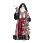 Melrose Hooded Woodland Santa with Deer Staff 19.5"