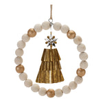 Beaded Wood Tree and Deer Ornaments 5.5"H (Set of 6) Rustic Woodland Christmas Decor by Melrose