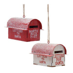 Melrose Frosted Metal Mailbox Oranment (Set of 4)