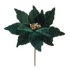 Melrose Forest Green Poinsettia Stem (Set of 6)