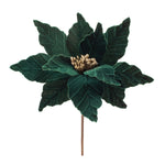 Melrose Forest Green Poinsettia Stem (Set of 6)