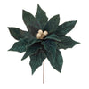 Melrose Forest Green Poinsettia Stem (Set of 2)