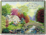 Autumn Tranquility Cotton Throw – Inspirational Woven Tapestry by Manual Woodworkers