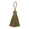 Melrose Green Tassel Ornament with Beaded Wood Hanger (Set of 4)