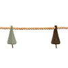 Melrose Wood Bead and Felt Pine Tree Garland (Set of 2)