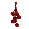 Melrose Burgandy Pom Pom Cluster Drop Ornament (Set of 4)