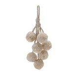 Melrose Beige Pom Pom Cluster Drop Ornament (Set of 4)