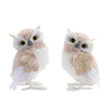 Melrose Glittered Winter Owl Shelf Sitter (Set of 6)