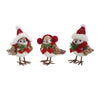 Melrose Winter Bird Shelf Sitter with Natural Accents (Set of 12)