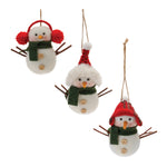 Melrose Plush Snowman Ornament (Set of 12)