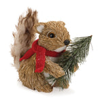 Melrose Winter Squirrel Shelf Sitter with Pine Tree (Set of 2)