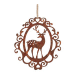 Melrose Bronze Metal Deer Cut-Out Ornament (Set of 12)