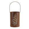 Melrose Pine Tree Cut-Out Metal Lantern 9.5"H