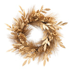 Melrose Metallic Pine and Bay Leaf Berry Wreath 25.5"D