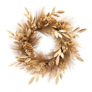 Melrose Metallic Pine and Bay Leaf Berry Wreath 25.5