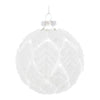 Melrose Frosted Leaf Glass Ball Ornament (Set of 12)