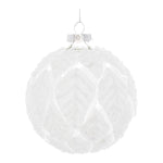 Melrose Frosted Leaf Glass Ball Ornament (Set of 12)