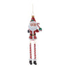 Melrose Glass Candy Cane Santa Ornament with Dangle Legs (Set of 6)