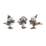 Christmas Tabletop 12 Birds – Winter Shelf Sitters With Natural Accents by Melrose