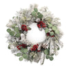 Melrose Flocked Pine Eucalyptus Berry Wreath 28"D