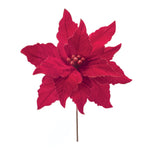 Melrose Glittered Red Poinsettia Flower Stem (Set of 2)