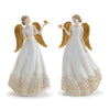 Melrose Winter Angel with Gold Rose Accents (Set of 2)