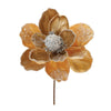 Melrose Beaded Gold Magnolia Flower Stem (Set of 2)