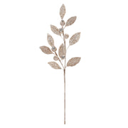 Beaded Silver Leaf Stem 