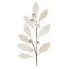 Melrose Beaded White Leaf Stem (Set of 2)