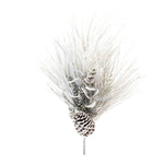 Melrose Flocked Mixed Long Needle Pine Spray with Pinecone (Set of 2)