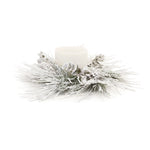 Melrose Flocked Mixed Pine Eucalyptus Candle Ring 24.5"D