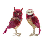 Melrose Jeweled Tapestry Owl Shelf Sitter (Set of 4)