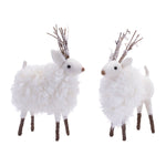 Melrose Fluffy Winter Deer Shelf Sitter (Set of 6)