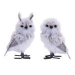 Melrose Fluffy Winter Owl Shelf Sitter (Set of 6)