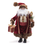 Melrose Furry Hooded Santa with Staff and Packages 22"H