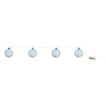 Melrose LED Blue Crackle Glass Ball Ornament String (Set of 4)