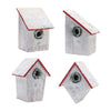 Melrose Flocked Wood Birdhouse with Wreath Accent (Set of 4)