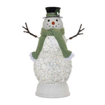 LED Snowman Snow Globe – 11" Lighted Holiday Decor with Timer by Melrose