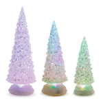 Christmas Seasonal LED Tree – White Multicolor Plastic 8.5 10.5 12.5" by Melrose